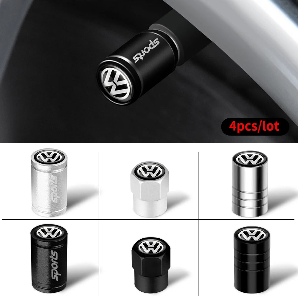 Car 3D Metal Logo Wheel Stem Air Valve Caps Tire Dust Cover For Volkswagen VW GTI R Golf 7 Polo Tiguan Passat Jetta Lavida Rline