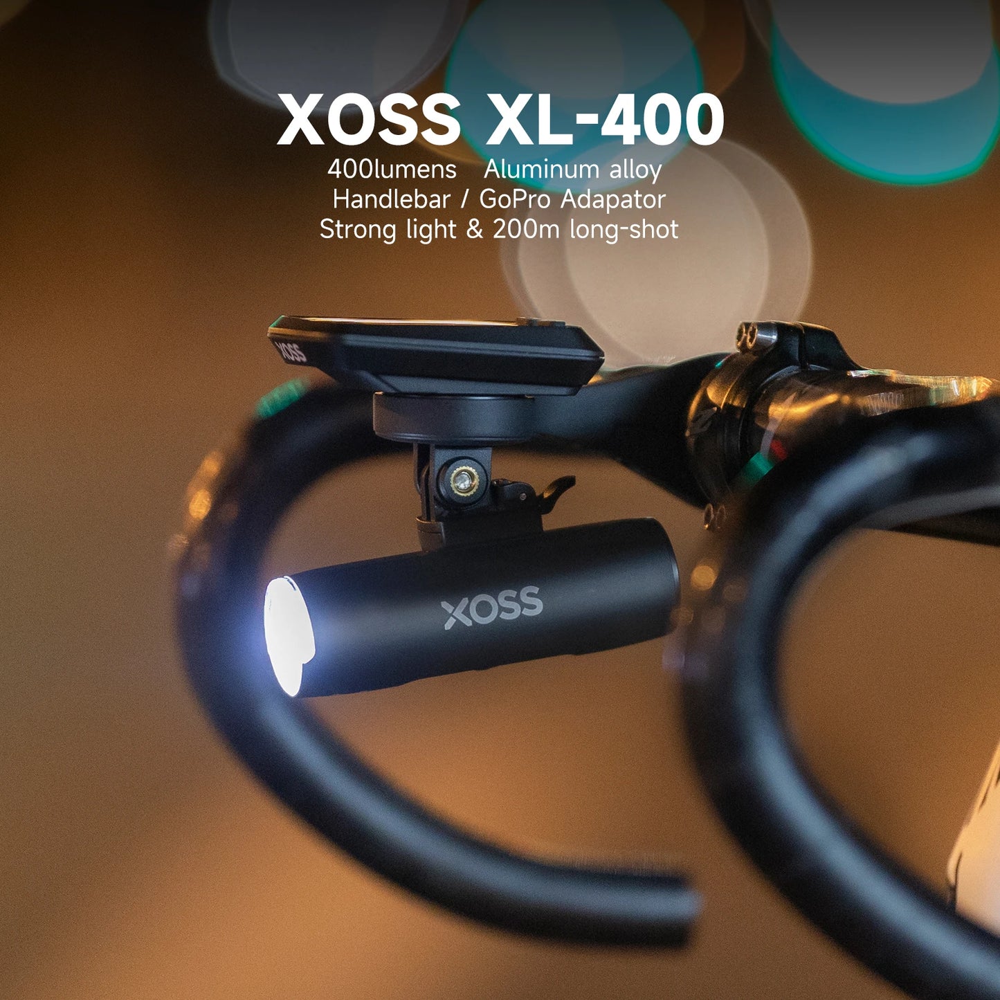 Phare de vélo XOSS XL400/XL800 400/800 lumens rechargeable par USB, lampe avant de vélo de route, lampe de poche ultralégère en aluminium 