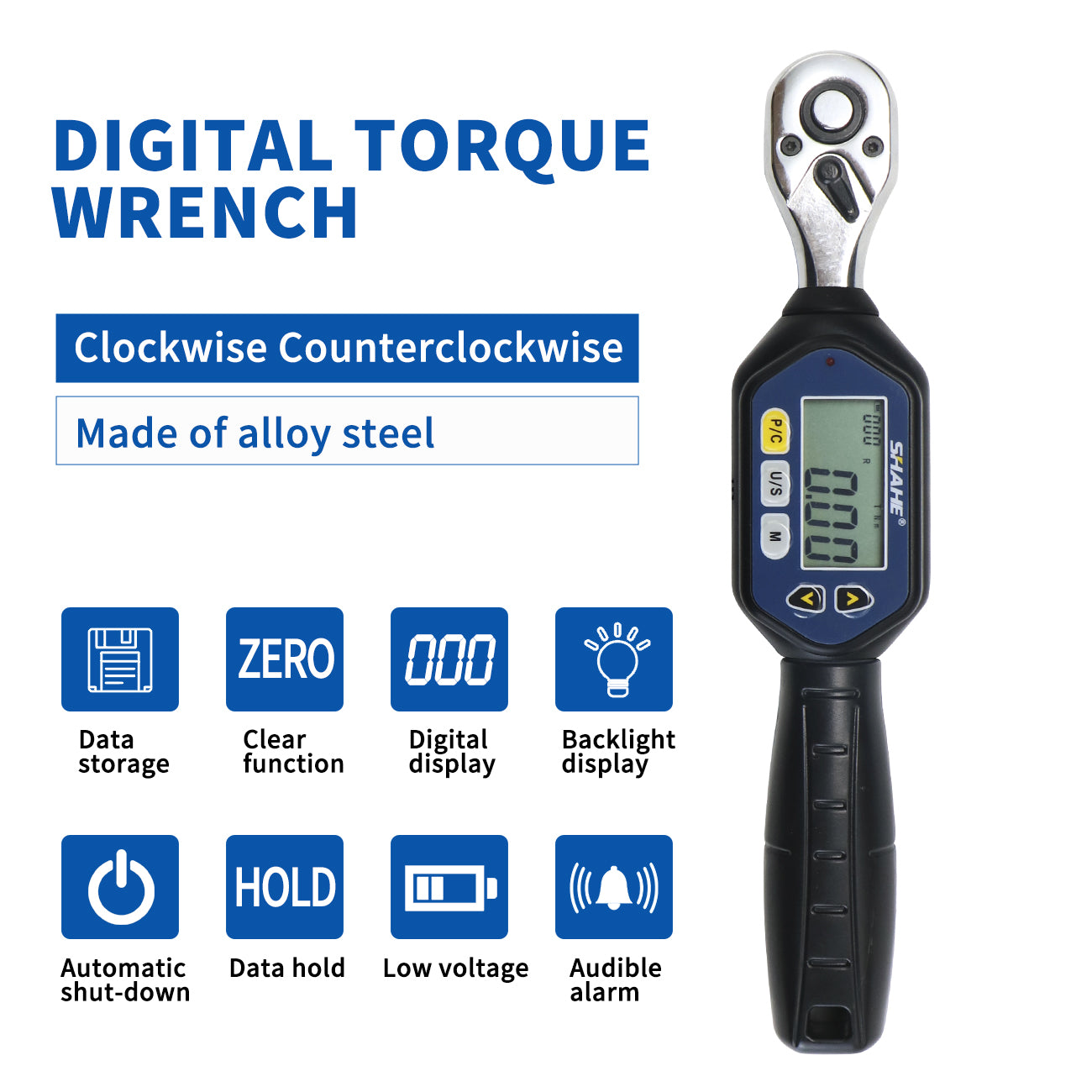 SHAHE Mini Digital Torque Wrench 1/4 3/8 1/2 Adjustable Professional Electronic Torque Wrench Digital Hand Tools