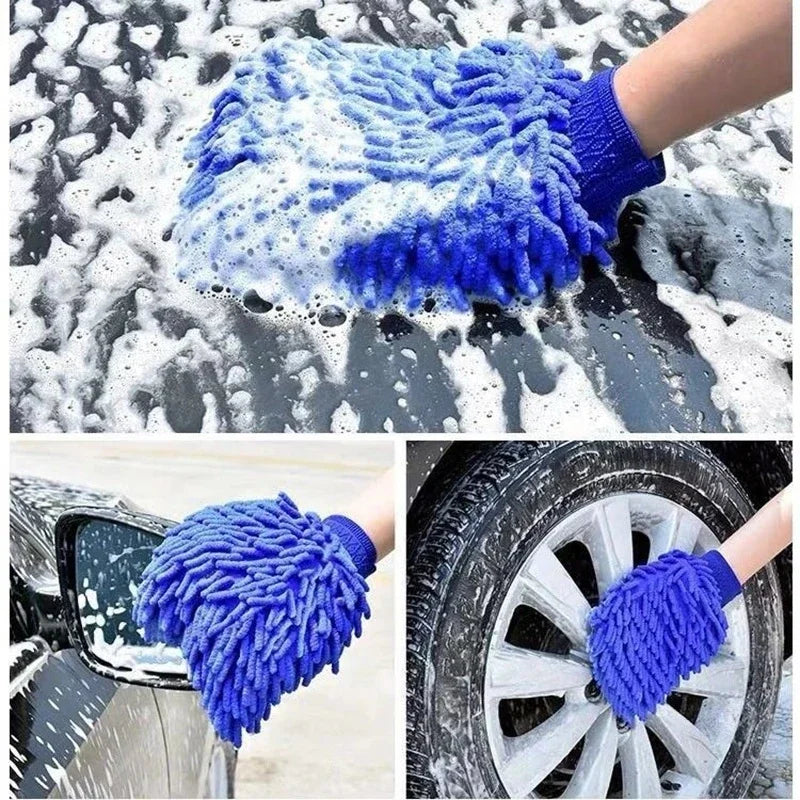 1/3/5pcs Microfiber Car Wash Gloves Auto Gloves Ultra Absorbent Wash Car Sponge Scratch Free Microfiber Car Cleaning Tool