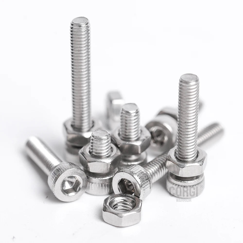 100-720 Pcs Hex Socket Head Cap Machine Screws Kit M2 M2.5 M3 M4 M5 Stainless Steel Allen Bolts Nuts Assortment Set with Wrench