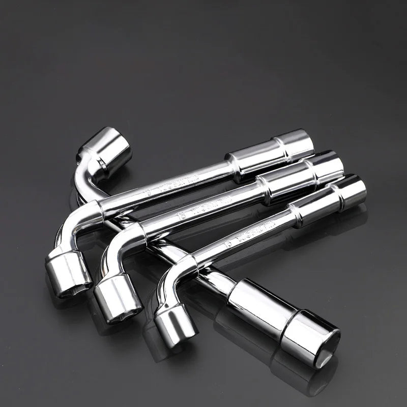 Hardware Tools - Mirror Perforated Wrench - L-shaped Elbow Socket Wrench -7-shaped Milling Mouth Manual Pipe Wrench