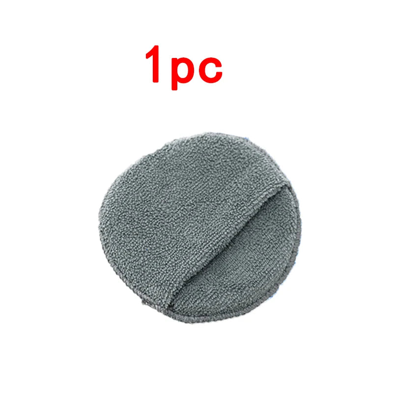 1/2/3pcs 5-inch Round Car Care Microfiber Pocket Sponge Auto Wax Applicator Pad Car Detailing Hand Polishing Pad Car Polish