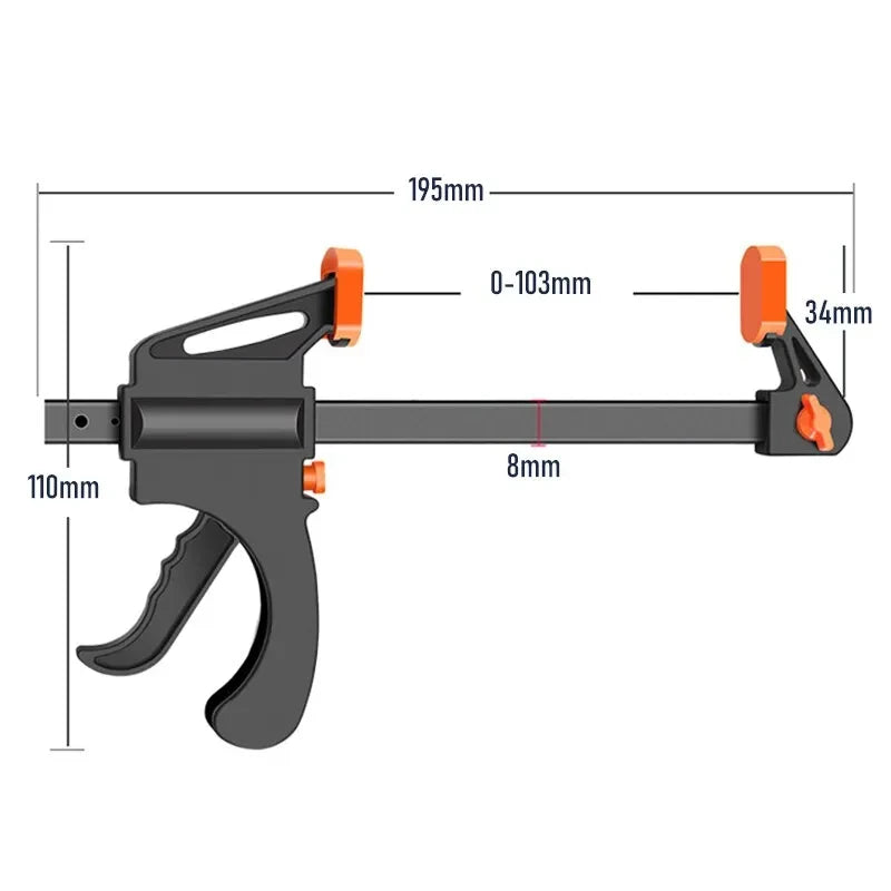 5/2pcs Woodworking Work Bar 4 Inch Clamp Clip Set Hard Quick Ratchet Release Clip DIY Carpentry Hand Tool Woodworking Clamp