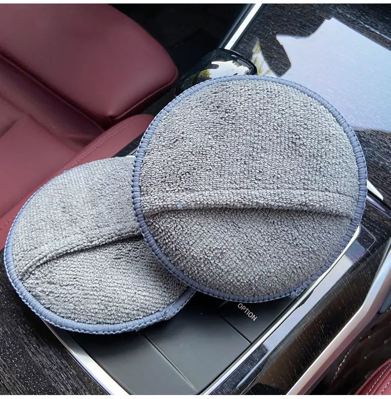 1/2/3pcs Car Microfiber Wax Applicator Foam Pocket Sponge Detailing Cleaning Buffing Pad for Auto Waxing, Dusting Polishing