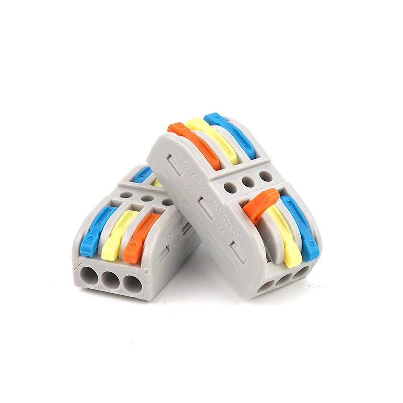 Quick Electrical Connectors Universal Compact Push-in Conductor SPL Splitter Wiring Cable Connector Butt Terminal Block AWG28-12