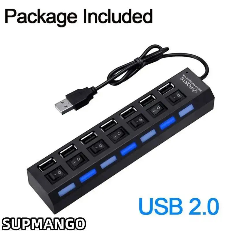 USB Hub Hub USB Adapter Multi Ports Use Power Adapter Extensor USB 2.0 PC Computer Accessories Switch USB For Laptop