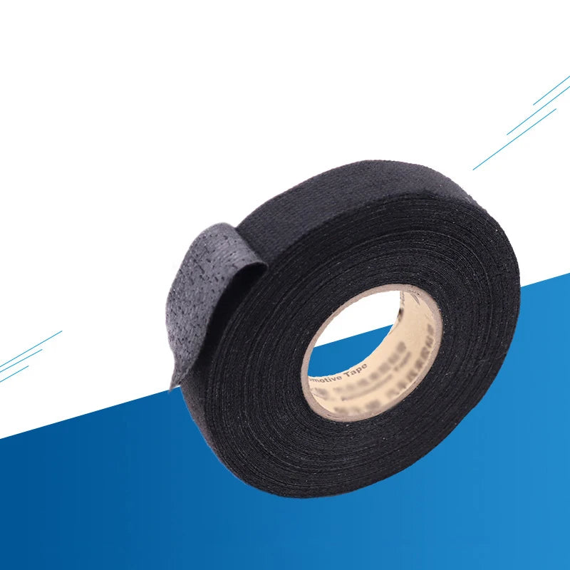 15 Meter Heat-resistant Flame Retardant Tape Adhesive Cloth Tape For Car Cable Harness Wiring Loom Protection  Width 9/19/25MM