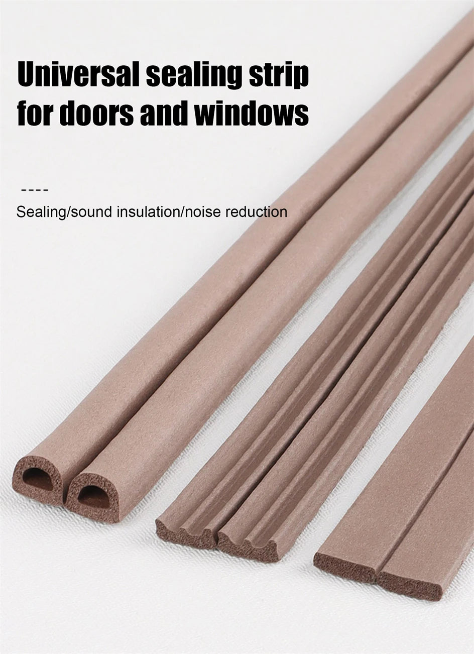 5M/10M Door Window Seal Strip DIEP Self-adhesive Acoustic Foam Sealing Strip Tape Insulation Windproof Rubber Weatherstrip