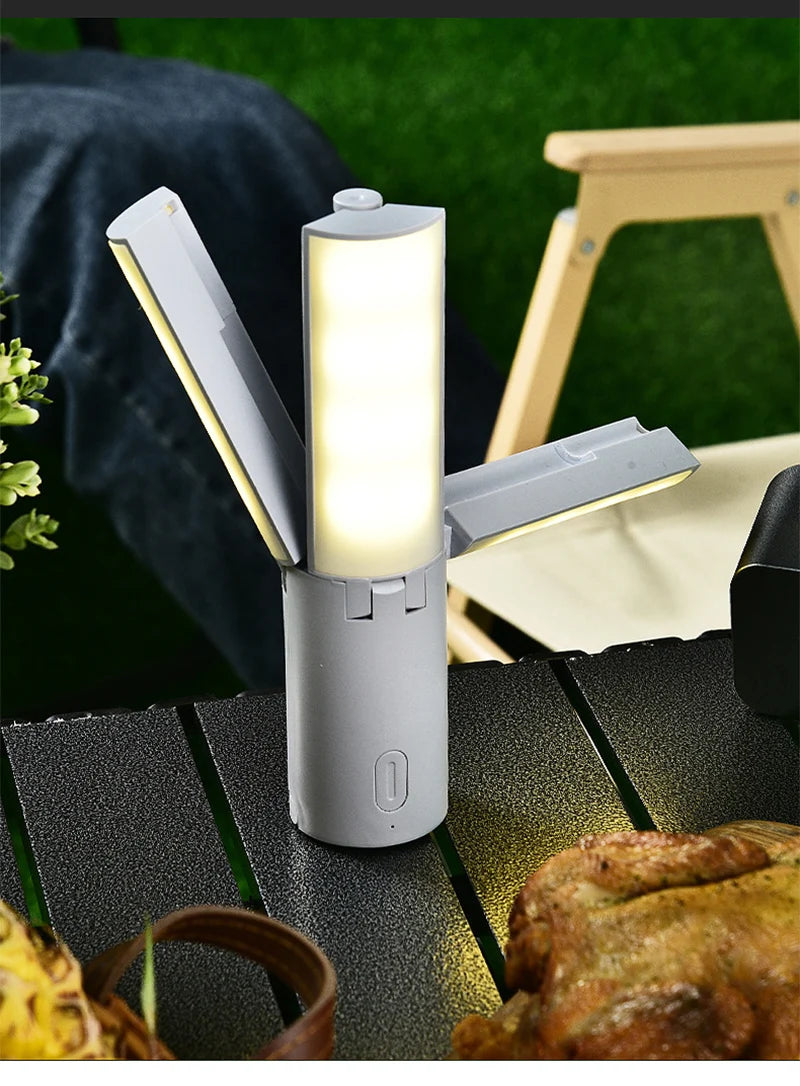 Folding Outdoor Camping Portable Rechargeable High Capacity  Emergency Lamp Flashlight HangingTent Hanging Light Lantern