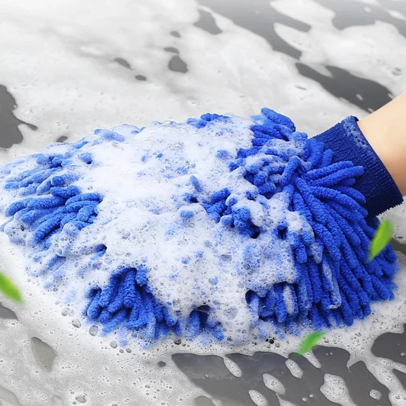 1/3/5pcs Microfiber Car Wash Gloves Auto Gloves Ultra Absorbent Wash Car Sponge Scratch Free Microfiber Car Cleaning Tool