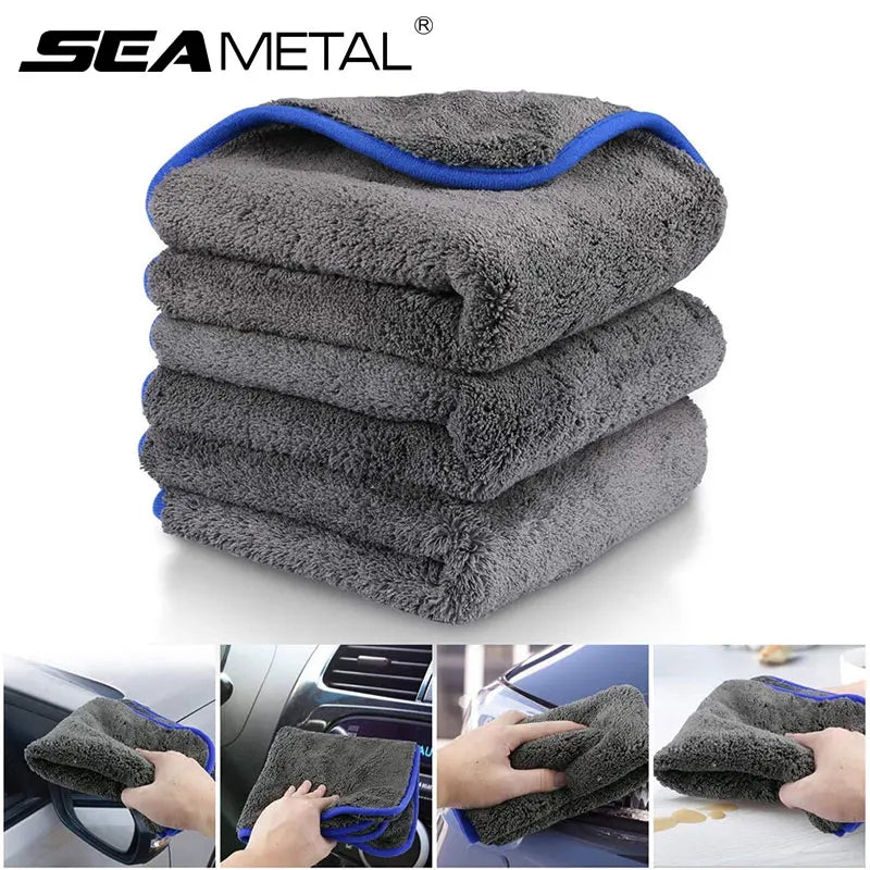 SEAMETAL 1200GSM Car Wash Microfiber Towel 40x40cm Car Detailing Drying Auto Washing Cloth Micro Fiber Rags for Car Accessories