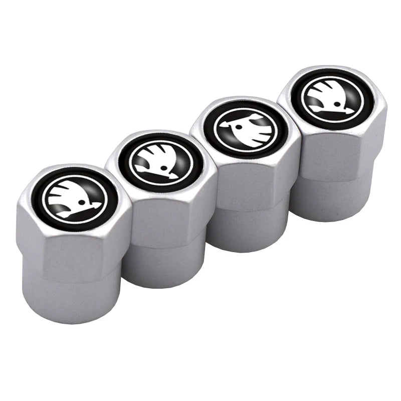 4pcs Metal Car Wheel Tire Valve Caps Stem Case Covers Accessories For Skoda S Kodiaq Octavia 2 3 Yeti Karoq Rapid Fabia VII A5