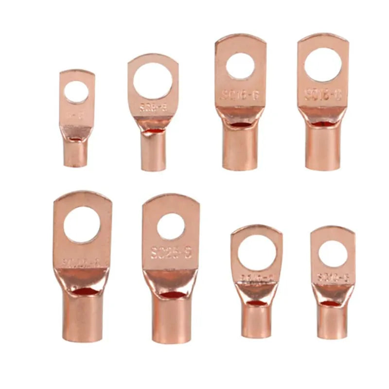 60/240PCS Ring Terminal Cable Shoes Lugs 35mm2 Tinned Copper Lug Wire eye Connectors Bare 60 Terminals Lugs Wire Copper Kit