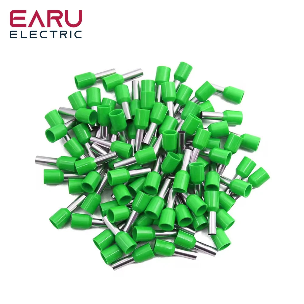 1000pcs/Pack E0508 E7508 E1008 E1508 E2508 Insulated Ferrules Terminal Block Cord End Wire Connector Electrical Crimp Terminator