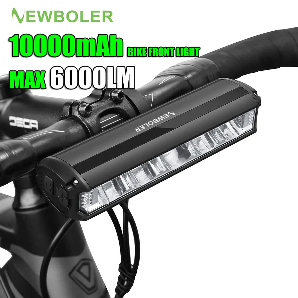 NEWBOLER Fahrradlicht vorne 10000 mAh Fahrradlicht 6000 Lumen wasserdichte Taschenlampe USB-Aufladung MTB Rennradlampe Zubehör 