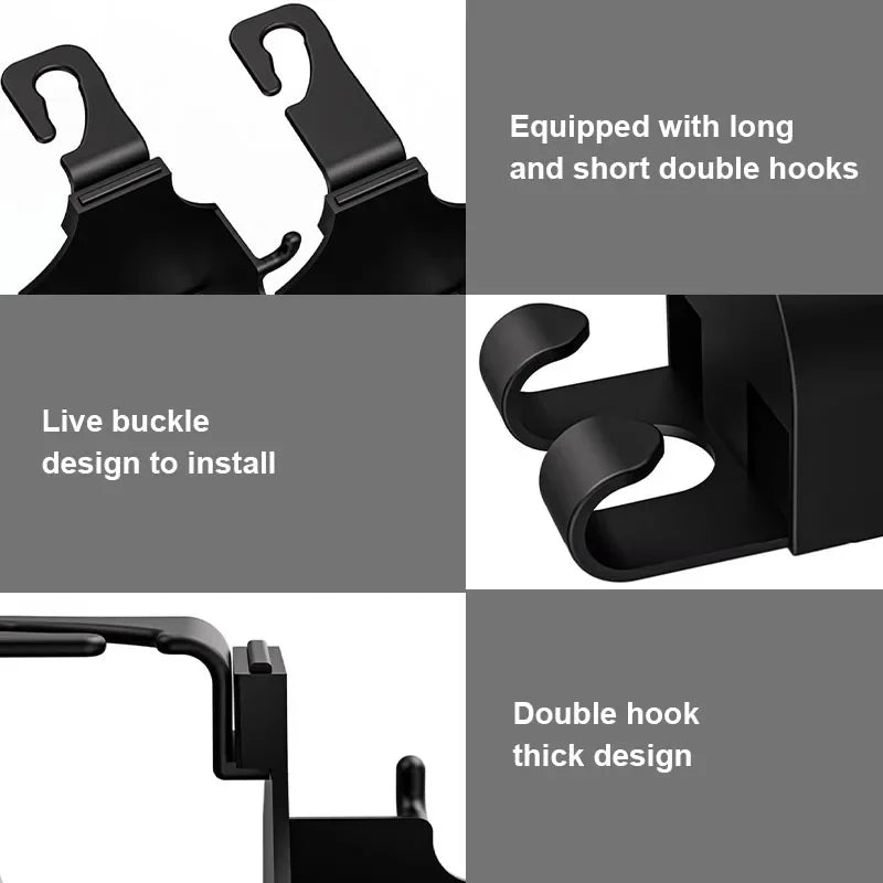 SEAMETAL Car Seat Headrest Hook Hanger Storage Organizer Universal with Cup Holder Handbag Fit Universal Vehicle Car Accessories