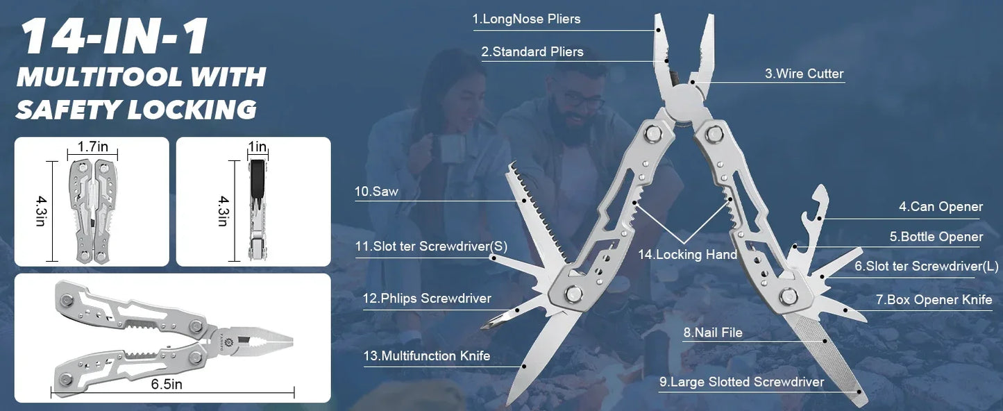 Outils multifonctions à main pour bricolage, couteaux pliants, ciseaux, coupe-ciseaux, équipement de survie EDC, pinces manuelles, pêche, survie en plein air, camping 