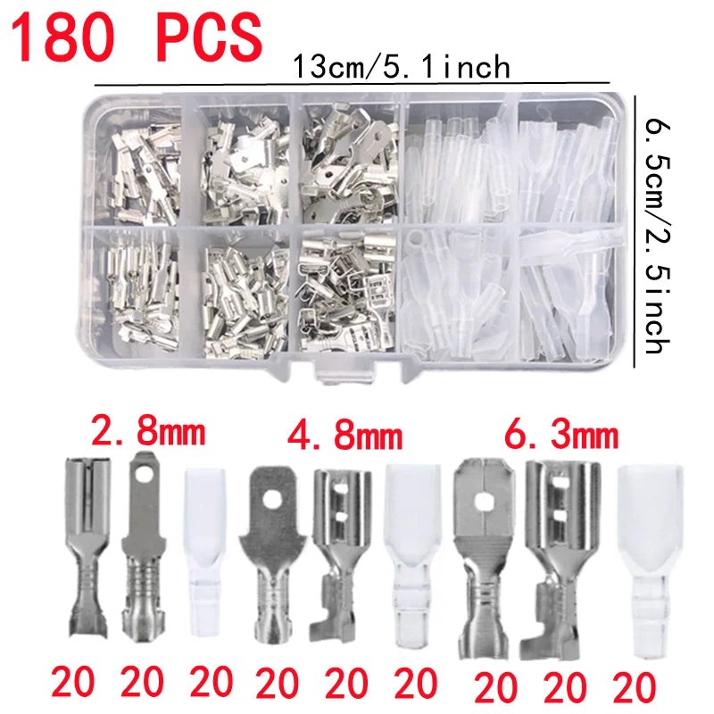 Boxed Crimp Terminal,Electrical Connector,U/O Shaped,Splicing Termination 2.8/4.8/6.3mm,Wire Connector,Cable Termination Pliers