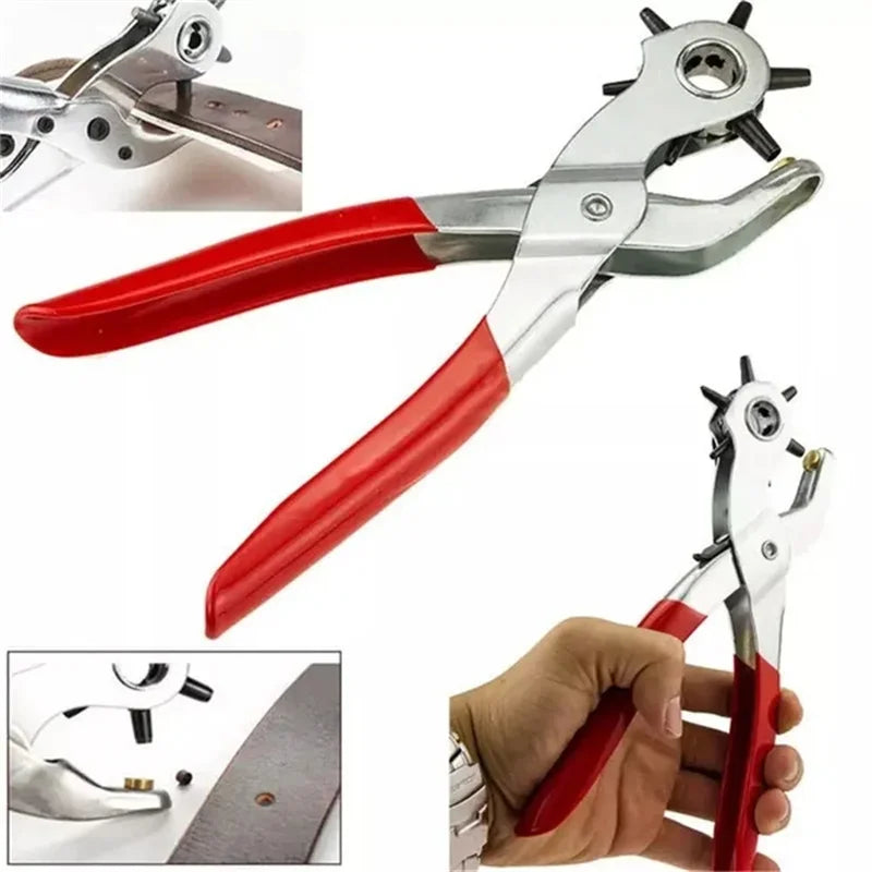 Multi-function Leather Belt Hole Punch Plier Useful Round Hole Punching Machine Watchband Strap Leathercraft Household Hand Tool