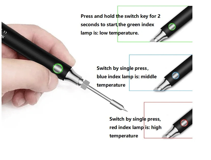 USB 5V 8W Soldering Iron Tool Pen DIY Welding Pen Without Cable, Home Outdoor Convenient Welding Repair Tool Set