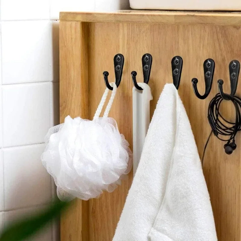 30/1set Alloy Hooks with Screws Wall Mounted Hanging Hangers for Coat Towel Bags Caps Hook Kitchen Bathroom Storage Rack Holders