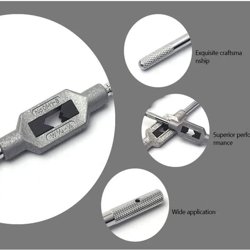 Porte-taraud à main réglable Filetage M1-M8 Poignée métrique Alésoir de taraudage Accessoires pour tarauds et matrices Clé à taraud 