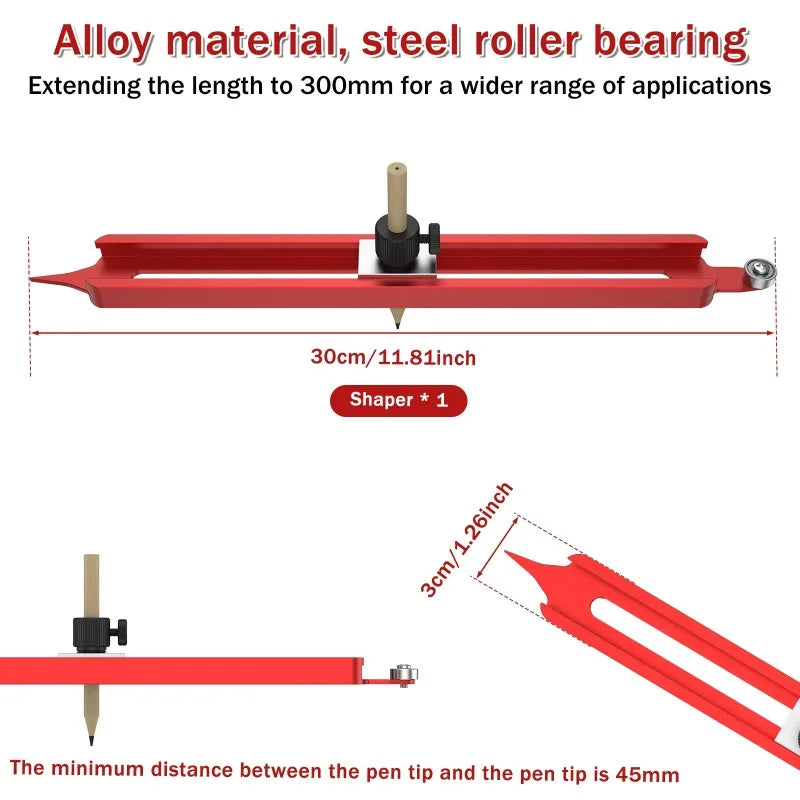 Outil de traçage de contour, règle de traçage de profil, porte-crayon réglable, mesure d'angle de bord de travail du bois, duplicateur de profil 