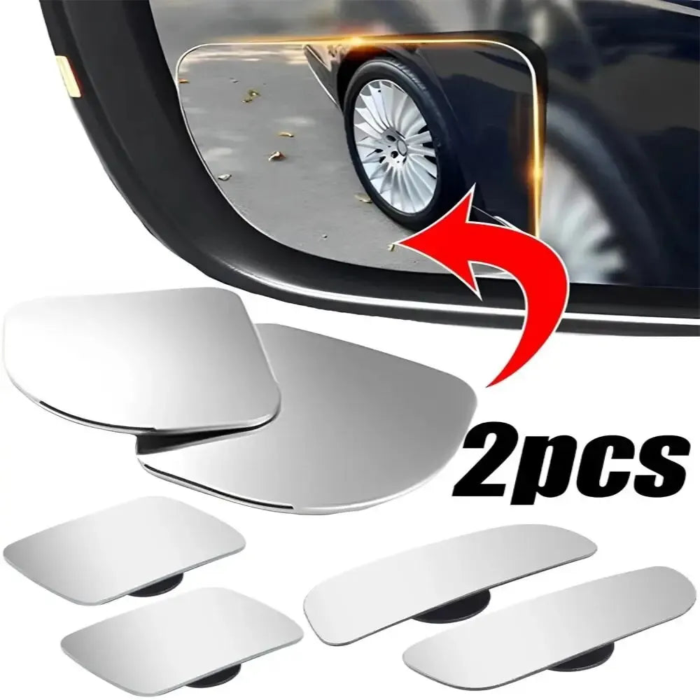 2pcs Car Mirror Wide Angle Car Blind Spot Mirrors 360° Adjustable Auxiliary Rearview Mirrors HD Frameless Small Round Mirror