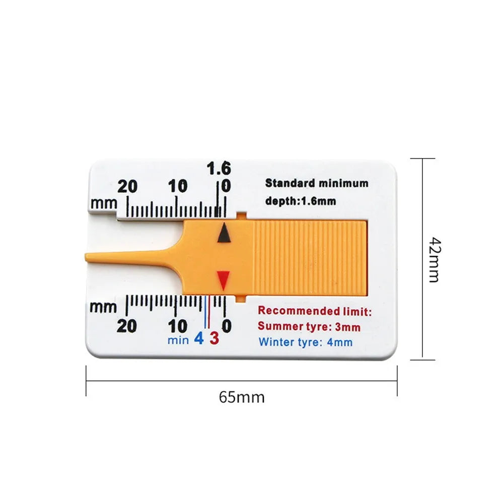 Tyre Tread Depth Depthometer Car Wheel Tread Depthometer Tread Ruler Wheel Measure Tool Plastic Measure Tool